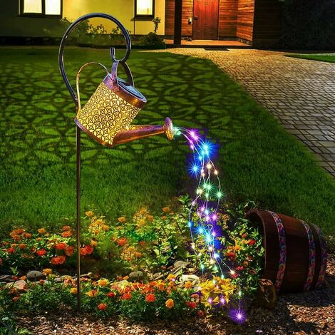 Atildp Arrosoir solaire avec lumières colorées, décoration de jardin,  guirlandes lumineuses pour extérieur, décoration de jardin : :  Luminaires et Éclairage