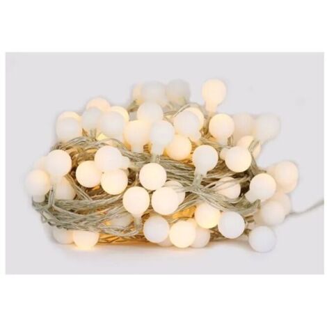 Guirlande Lumineuse Sphérique,10M 100 LED Guirlande Lumineuse Noel Extérieur/Intérieur avec Télécommande Timer, Étanche, 8 Modes, Idéal pour Noël, Mariage, Décoration de Balcon