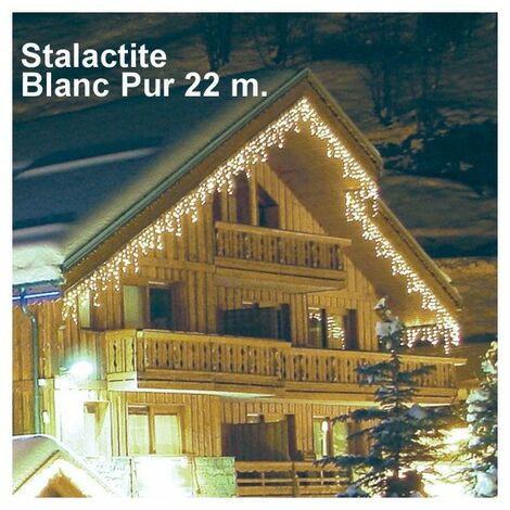 Guirlande Lumineuse Stalactite blanc pur 22 m - Blanc