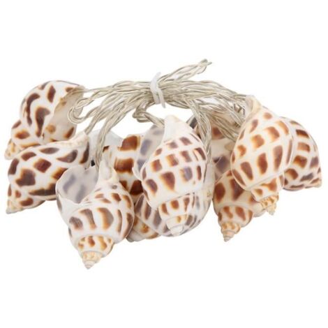 Guirlande lumineuse - Suisse - 10 LED - Coquillage naturel - Blanc chaud - IP43 étanche