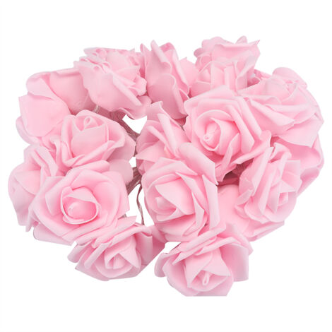 Guirlande lumineuse USB 20 LED 3 mètres - Fleurs artificielles roses pour décoration de mariage et Saint-Valentin