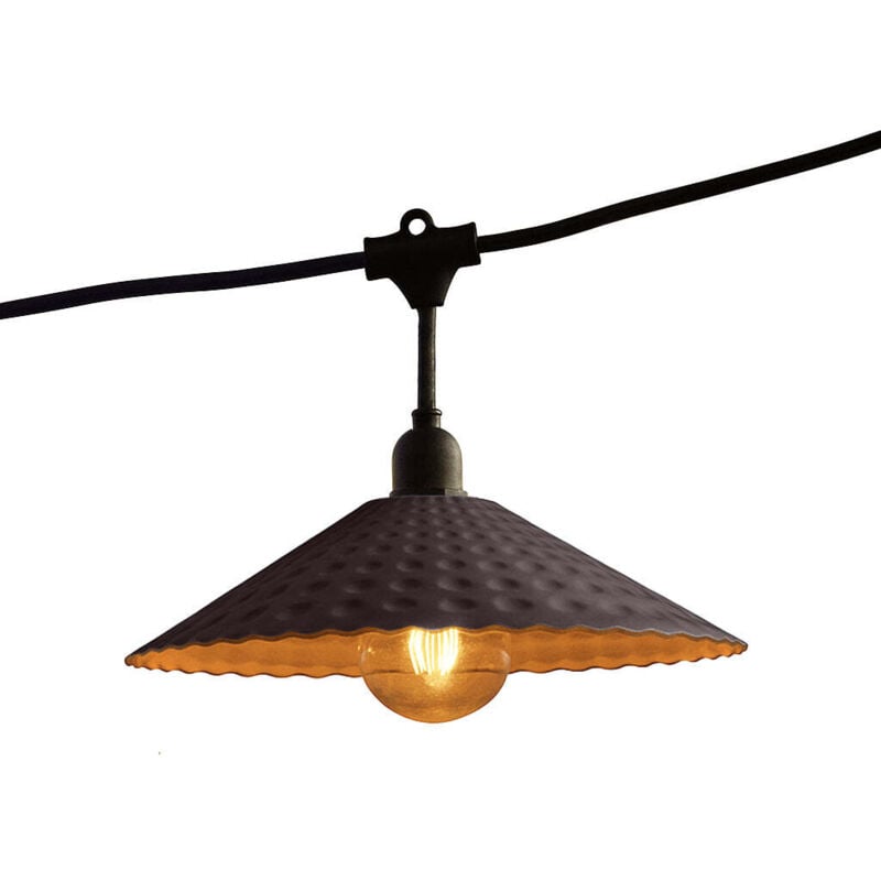 Lot de 2 guirlandes vinty light connectable Noir Acier 6M