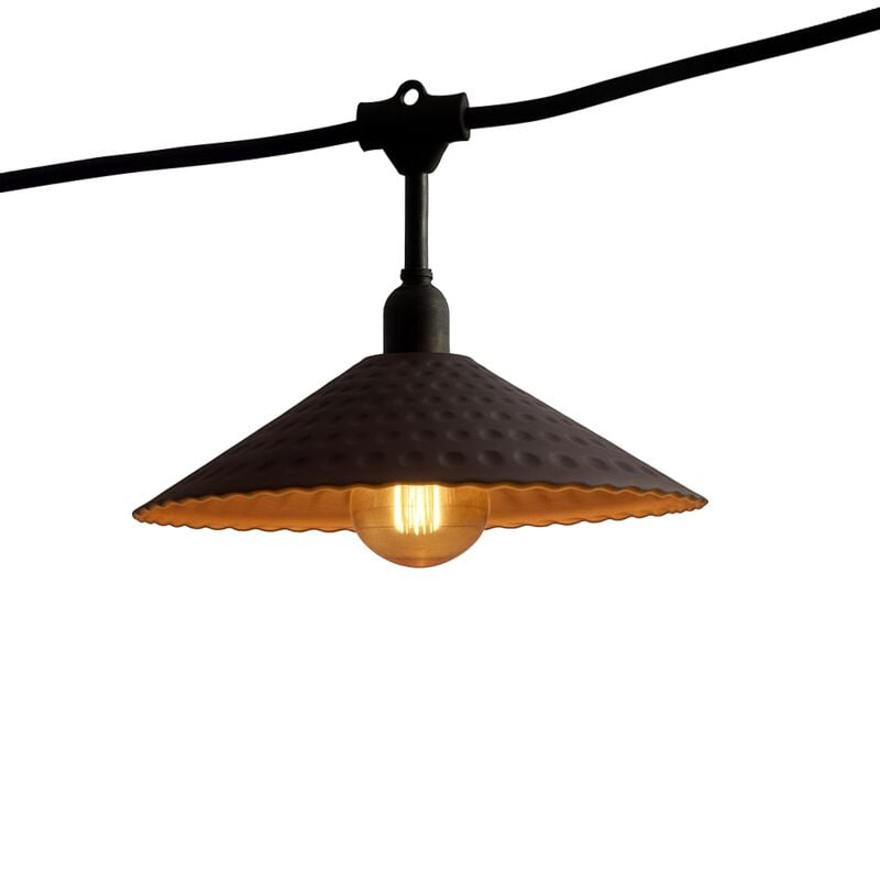 Lot de 6 guirlandes vinty light connectable Noir Acier 6M