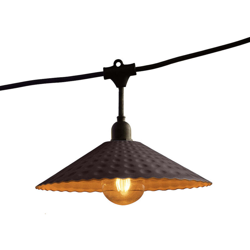 Lot de 10 guirlandes vinty light connectable Noir Acier 6M