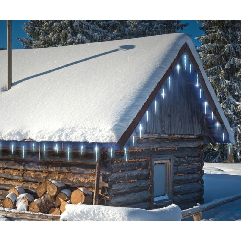 Guirlande lumineuse XXL en forme de cône de glace 72 LED avec 8 fonctions - 30 cm cône / 6,9m