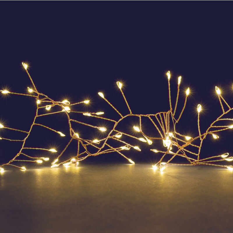 Guirlande micro led grappe 5m blanc chaud