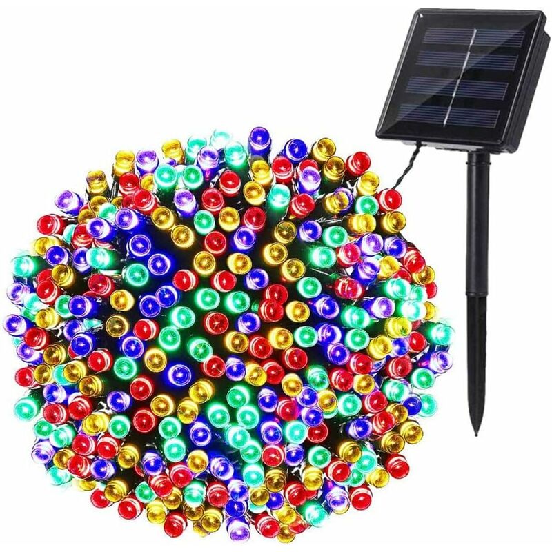 Guirlande Noël Solaire, 22M 200 led Guirlande Lumineuse Solaire Extérieure Étanche 8 Modes Décoration Lumière pour Jardin Balcon Arbres Clôture