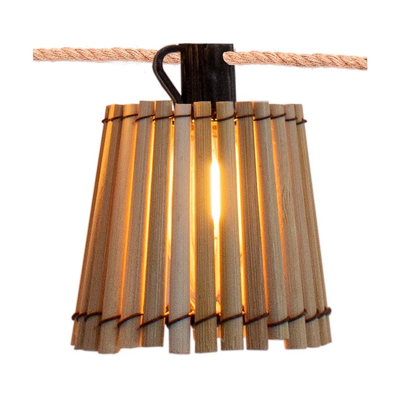 Okinawa Guirlande lumineuse filaire pour l'intérieur et l'extérieur. 10 ampoules led à lumière chaude. Fabriqué en Espagne