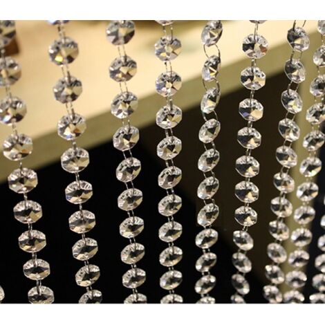 Guirlande perles cristal 5 m, 14 mm, décor mariage/Noël/plage