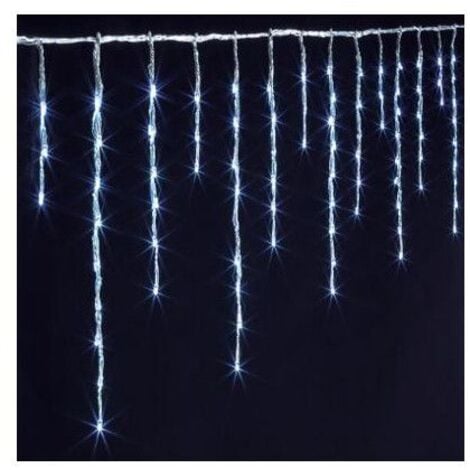 FÉÉRIC LIGHTS AND CHRISTMAS Rideaux stalactites extérieur 10m 600 LED blanc froid + transfo - Feeric lights & christmas