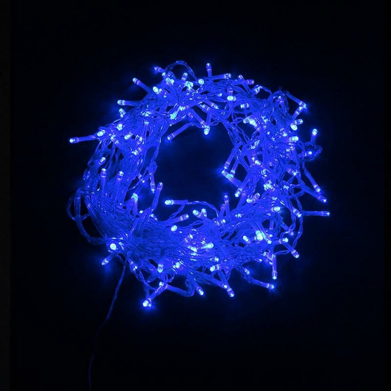 Guirlande Rideau stalactite 180LED IP44 3M avec timer - bleu - silamp