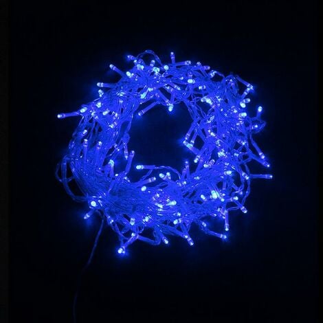 FOMAX Guirlande Rideau stalactite 180LED IP44 3M avec timer - BLEU - SILAMP