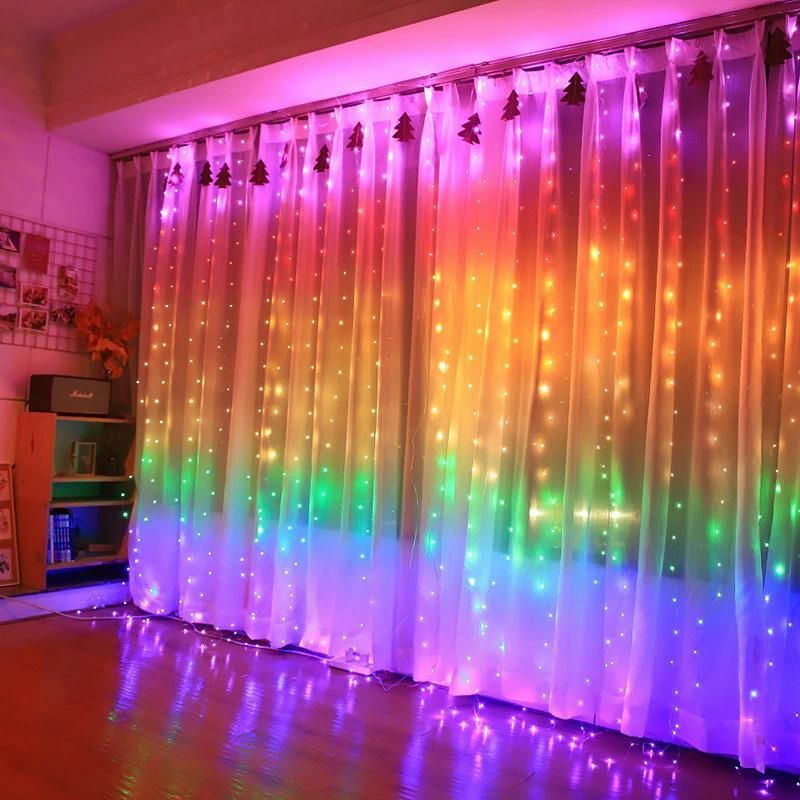 Silumen - Guirlande Rideau stalactite 180LED IP44 3M avec timer - MultiCouleur