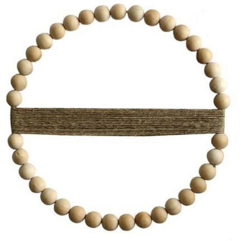 Guirlande ronde de perles en bois, décoration de ferme, grosses perles en bois
