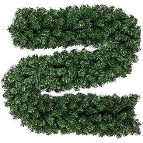 Guirlande Sapin Artificiel, 270cm Couronnes et Guirlandes de Noël Artificiel avec, Guirlande Sapin de Décorations de Noël, pour Chambre Porte Mur Fenêtre Escalier Cheminée，220