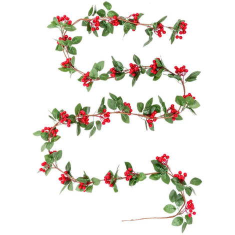 Guirlande sapin de Noël houx rouge et vert - 280cm