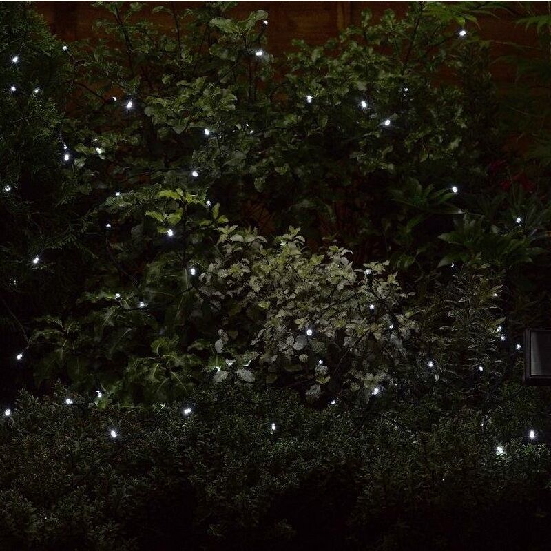 Guirlande solaire 100 leds blanc froid, 2 modes