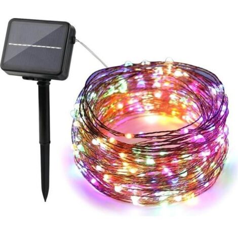 Guirlande Solaire 10M - 100 LED Multicolores - Étanche - Idéale pour Jardin, Patio, Mariage & Noël