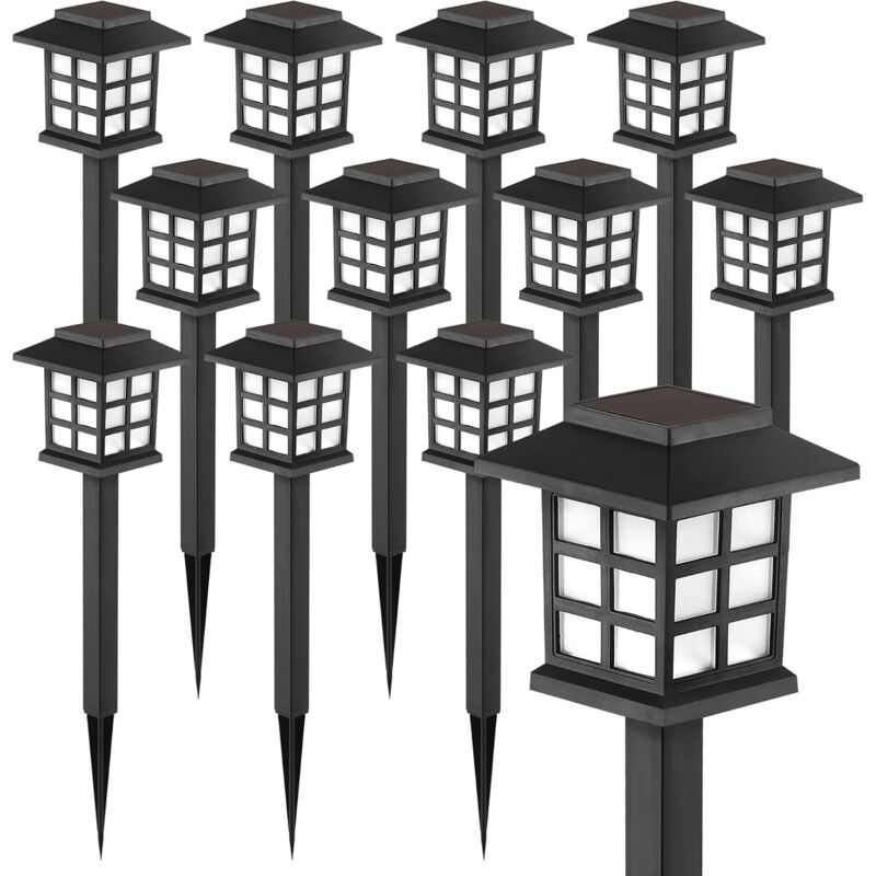 Guirlande solaire, 12 lumières solaires à LED de paquet imperméables extérieures, lumières de passerelle solaire maintiennent 10 heures d'éclairage