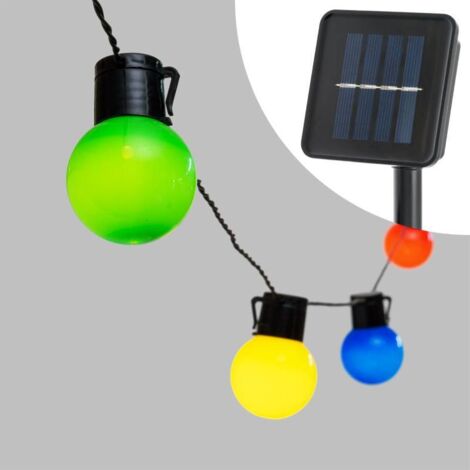 Guirlande solaire 15 ampoules G50 2x6m