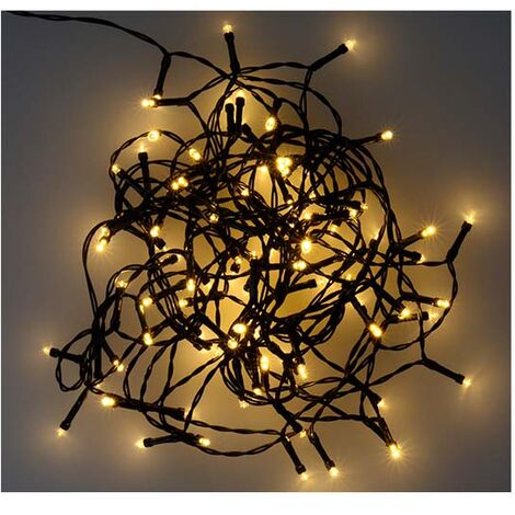 Guirlande solaire 20M 200LED - Câble vert - Blanc Chaud  - SILUMEN