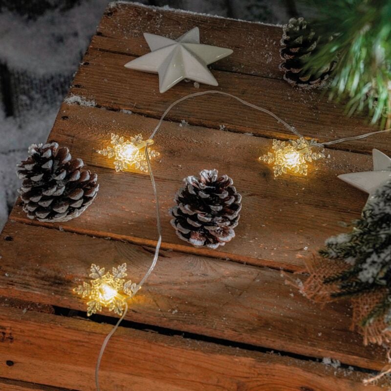 Led Guirlande lumineuse solaire extérieure résistante aux intempéries 30 cristaux de glace LIFEPO4 blanc chaud - Esotec