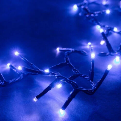 Guirlande solaire bleue 10 m – 100 LED – Fonction clignotante – Capteur solaire pour économie d'énergie – Installation facile – Millumine