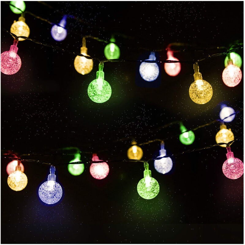Guirlande solaire d'extérieur, 6,5 m, 50 LED, guirlande lumineuse à fleurs avec 2 modes d'éclairage, décoration lumineuse pour Noël, sapin, jardin,