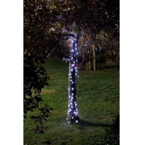 Guirlande solaire d'extérieur SMARDTV - Luciole 100 Leds blanc froid - 11.9m - métal