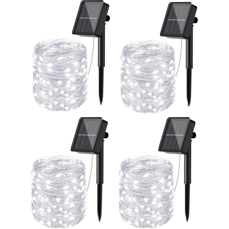 Guirlande Solaire Exterieur, 12m 120 led Guirlande Lumineuse Solaire Exterieure Étanche 8 Modes Décoration Lumière pour Jardin Terrasse Cour Maison