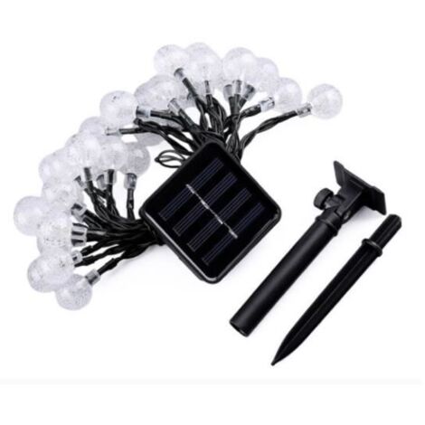 Guirlande Solaire Extérieur, 7M 50 LED Boules Cristal Lumineuses 8 Modes Étanche, Décoration de Jardin pour Noël