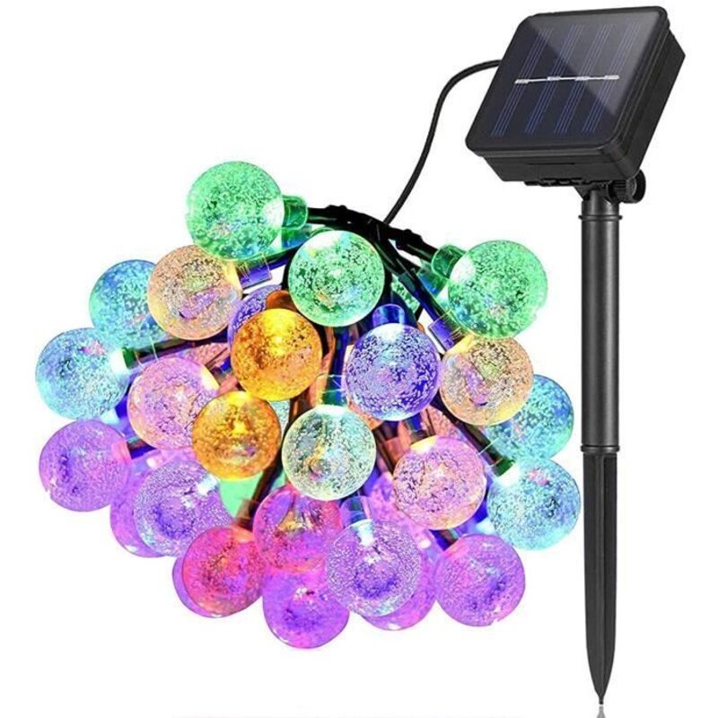 Guirlande Solaire Extérieure 6,5m - 30 LED Étanches - Boules Lumineuses Féeriques