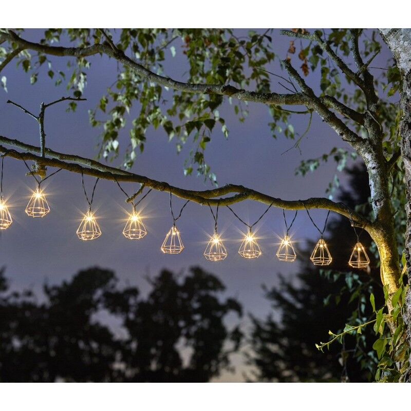 Guirlande solaire Geo x10 lanternes , Leds blanc chaud x10
