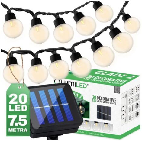 GUIRLANDE SOLAIRE GLADI 2, 30 LED G40 16,7M - PL-767198