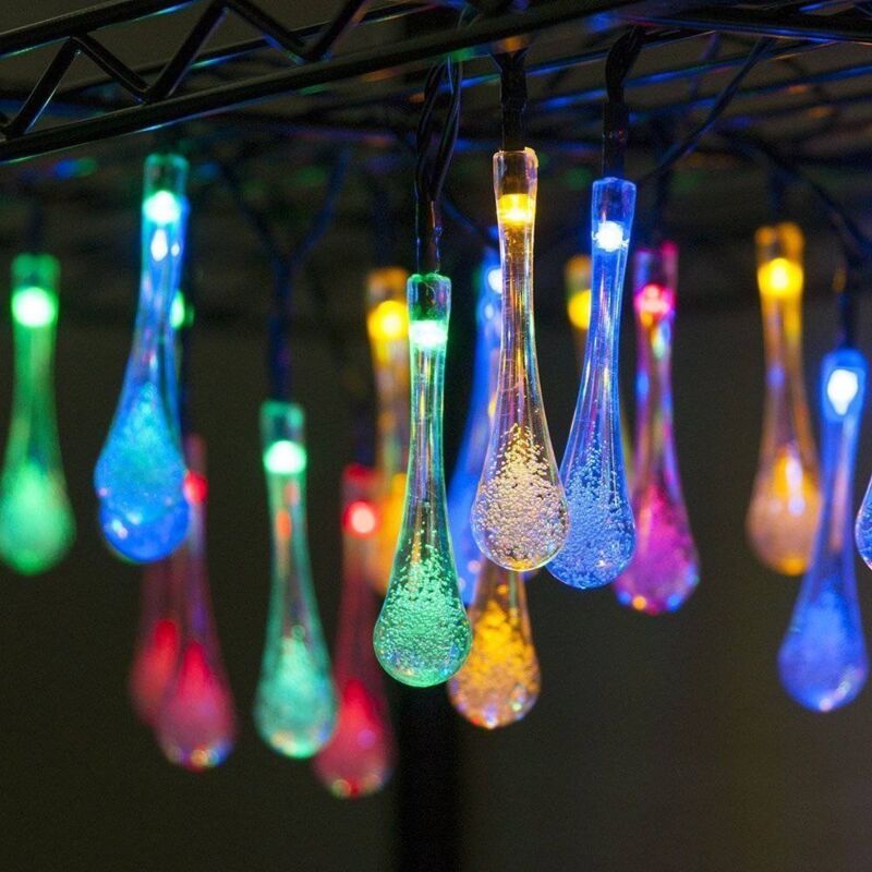 Guirlande solaire gouttes d'eau multicolore - 6.8 mètres - SIZE/COLOR
