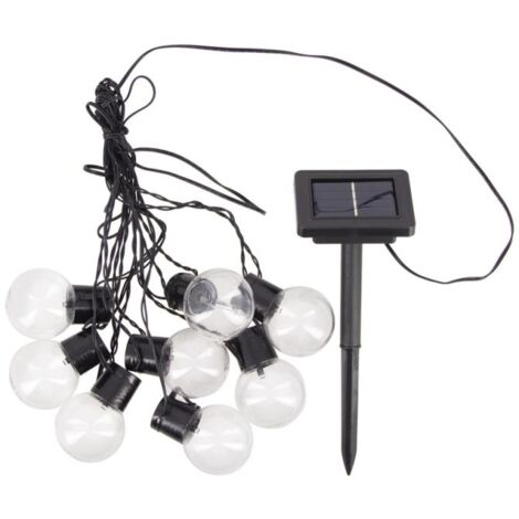 Guirlande Solaire Guinguette 5m IP44 - 8 Ampoules - Blanc chaud