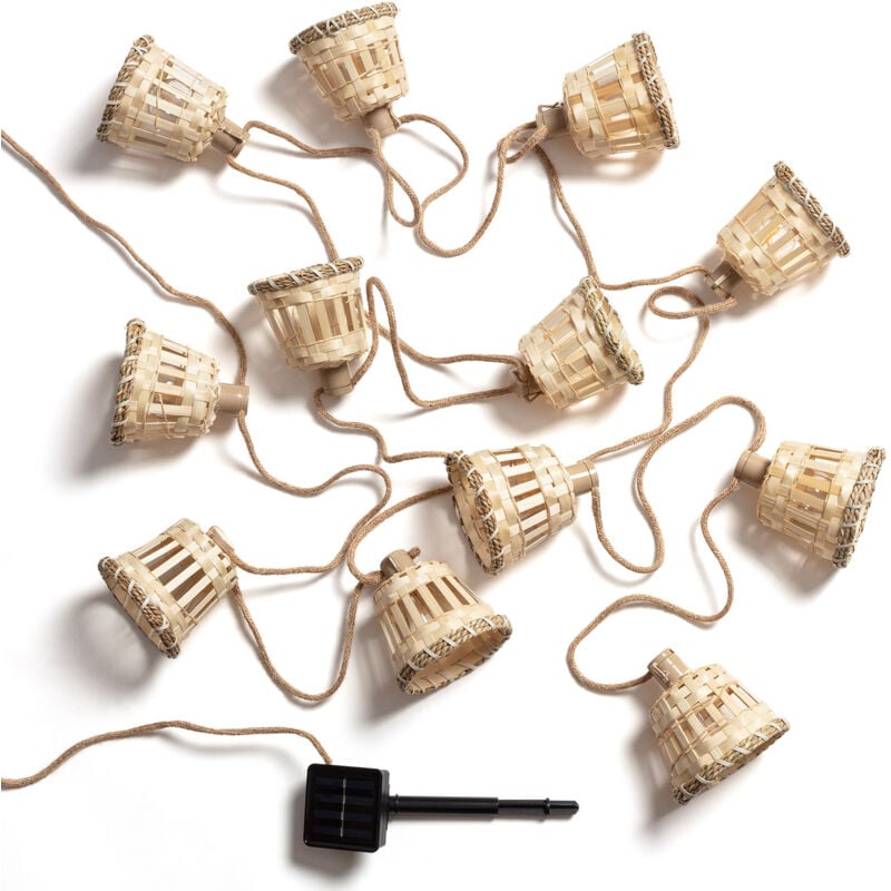 Efectoled - Guirlande Solaire led Extérieure avec Batterie 7m Baloo Naturel