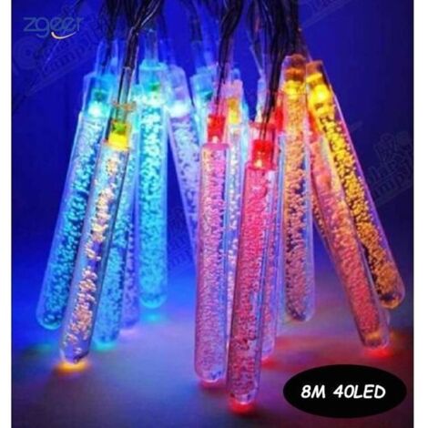 Guirlande solaire Lumineuse 8M 40LED chaîne de glaçons en Chaud Décoration pour Fête Noël Mariage décoration de fête lumières