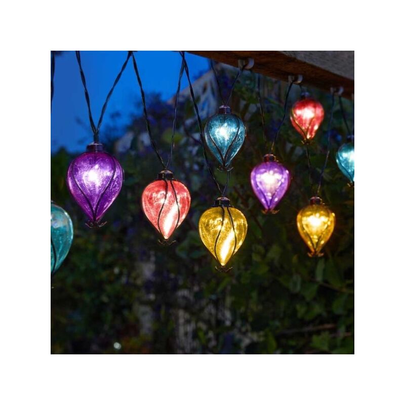 Guirlande solaire lumineuse avec 10 ballons arc-en-ciel