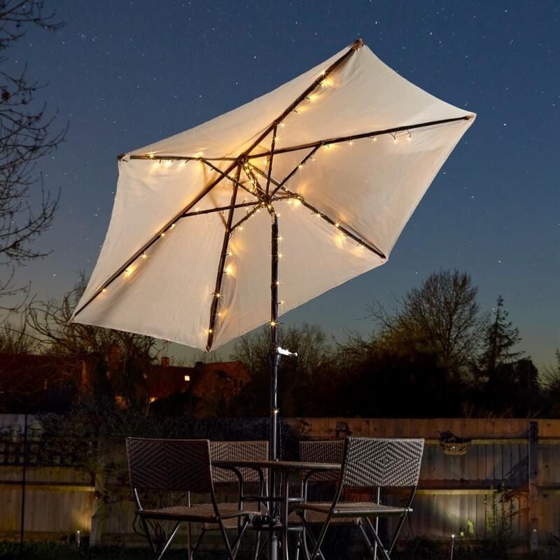 Guirlande solaire Parasol 72 leds blanc chaud