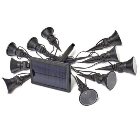 Guirlande solaire - SMARDTV - Multi-spots 5L - 10 ampoules - Blanc froid - 5 lumens
