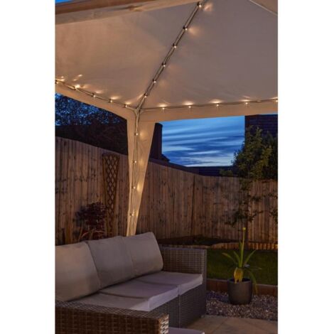 Guirlande solaire Tonelle Gazebo 144 leds blanc chaud