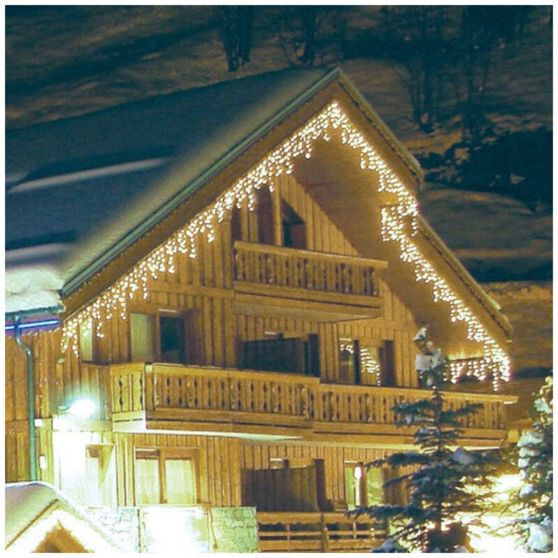 Guirlande lumineuse d'extérieur stalactite 35m – 600 LED blanc chaud – 120 flash blanc pur – Classe de protection IP44 – À brancher sur secteur – Guirlande lumineuse d'extérieur stalactite 35m – 600 LED blanc chaud – 120 flash blanc pur – Classe de protection IP44 – À brancher sur secteur –