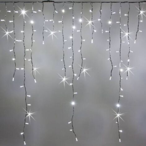 Guirlande stalactite 3M H 1.5M raccordable 228 MaxiLED blanc froid avec clignotement 230V IP67 Lotti