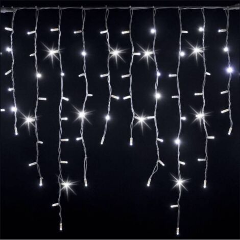 Guirlande stalactite 3M H 90CM 228 LED blanc froid flash raccordable 230V IP67 Lotti