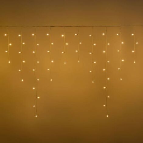 Guirlande stalactite lumineuse 3M H100cm 120 LED blanc chaud extensible câble blanc 31V IP44 SMART Connect  Lotti