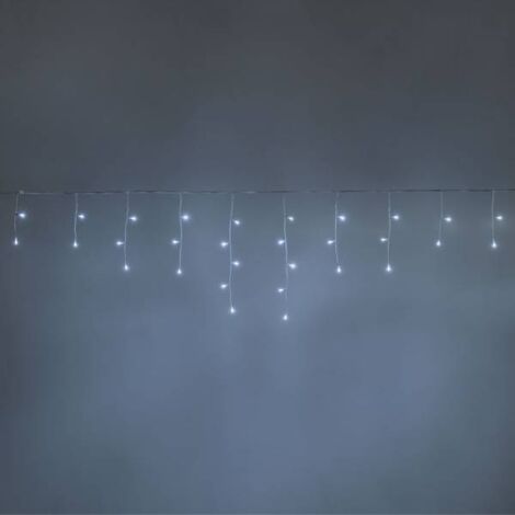 Guirlande stalactite lumineuse 4M H50cm 60 LED blanc froid animée câble blanc extensible 31V IP44 SMART Connect  Lotti