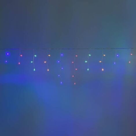 Guirlande stalactite lumineuse 4M H50cm 60 LED multicolores câble blanc extensible 31V IP44 SMART Connect  Lotti