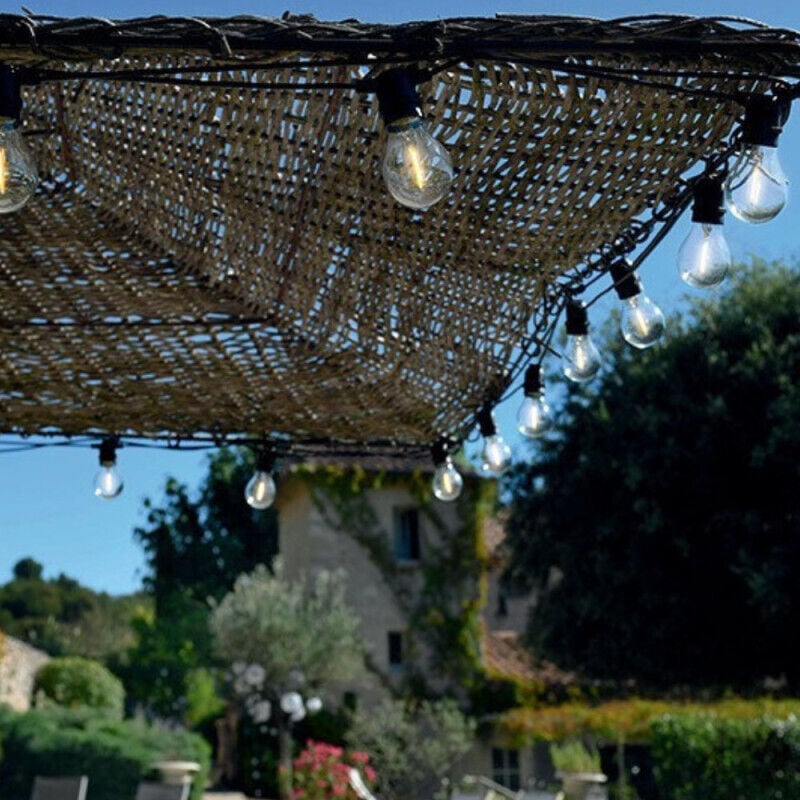 Guirlande Terrasse Noire 5 m Ampoules Led Blanc Chaud