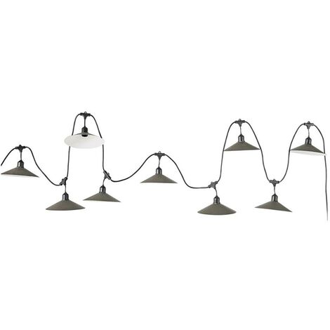 Guirlande vintage VINTY Gris Acier 6M 10xE27